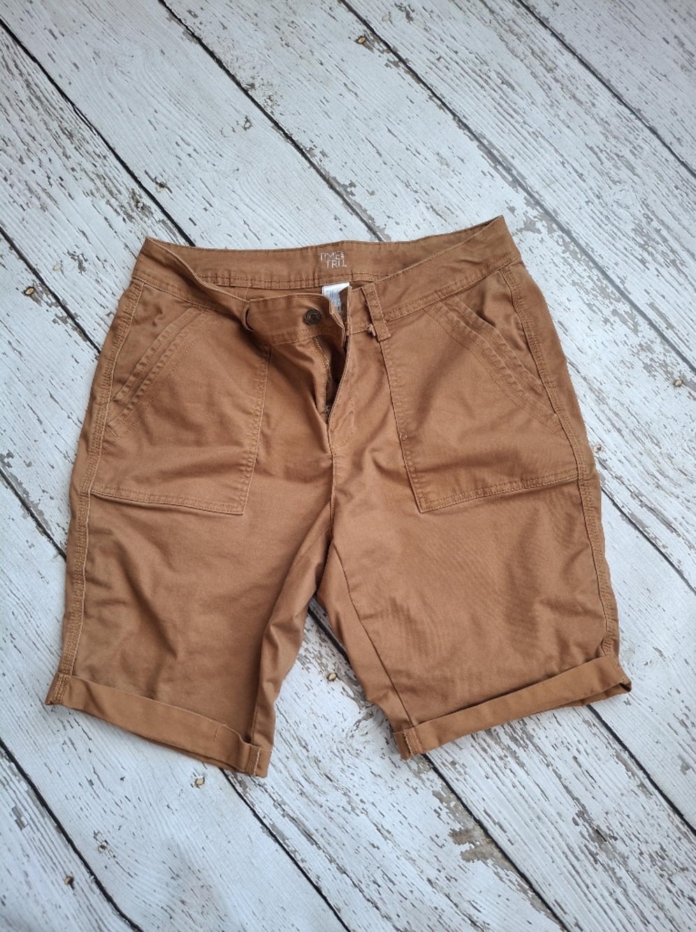 Time and Tru Womens Shorts in Tan Brown